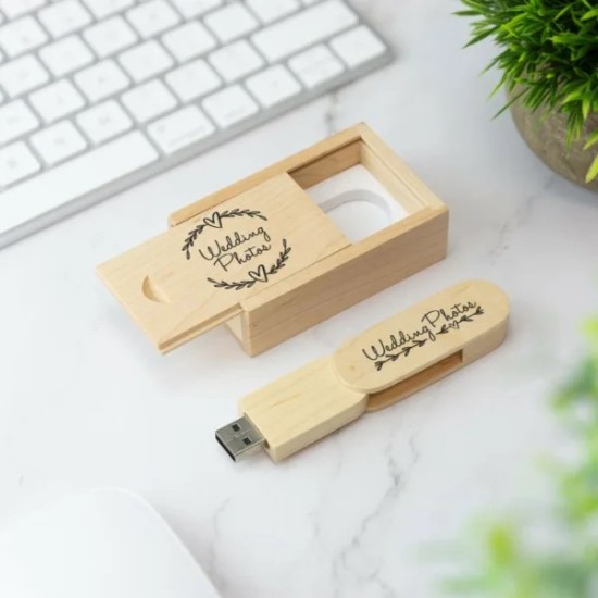 Ξύλινο USB Stick και Κουτί