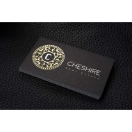 Κάρτες 330gr σε Velvet μαύρο χαρτί με χρυσοτυπία & ασημοτυπία