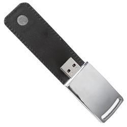Μεταλλικό usb memory stick 16GB με θήκη απο δερματίνη